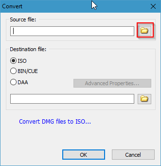 change dmg to iso in windows